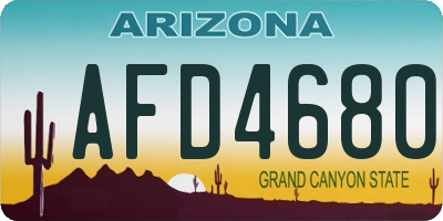 AZ license plate AFD4680