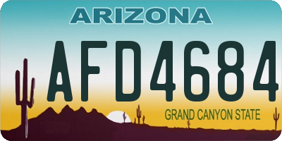 AZ license plate AFD4684