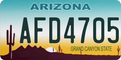 AZ license plate AFD4705