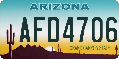 AZ license plate AFD4706
