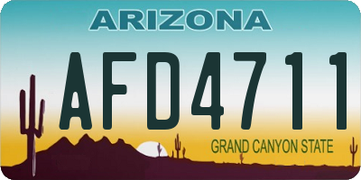 AZ license plate AFD4711