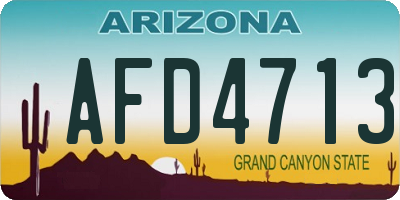 AZ license plate AFD4713