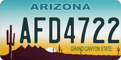 AZ license plate AFD4722