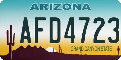 AZ license plate AFD4723