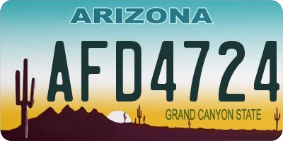 AZ license plate AFD4724