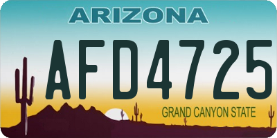 AZ license plate AFD4725