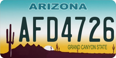 AZ license plate AFD4726