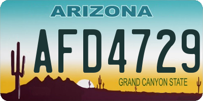 AZ license plate AFD4729