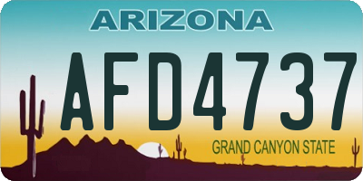 AZ license plate AFD4737