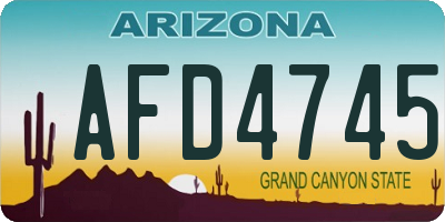 AZ license plate AFD4745