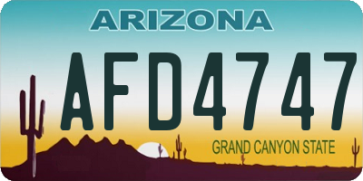 AZ license plate AFD4747