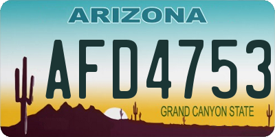 AZ license plate AFD4753