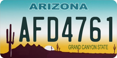 AZ license plate AFD4761