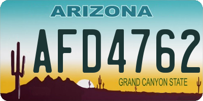 AZ license plate AFD4762