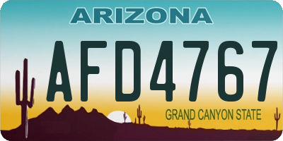 AZ license plate AFD4767