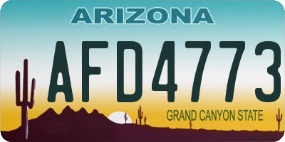 AZ license plate AFD4773