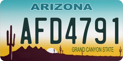 AZ license plate AFD4791