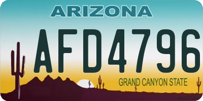 AZ license plate AFD4796