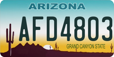 AZ license plate AFD4803