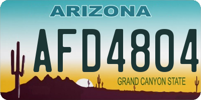 AZ license plate AFD4804