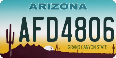 AZ license plate AFD4806
