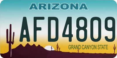 AZ license plate AFD4809