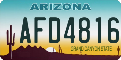 AZ license plate AFD4816