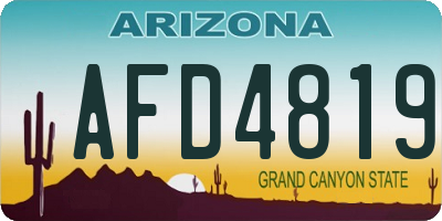 AZ license plate AFD4819