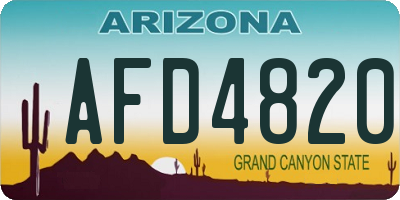 AZ license plate AFD4820