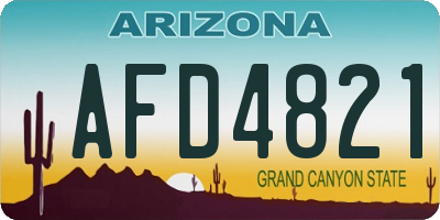 AZ license plate AFD4821