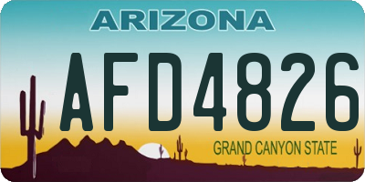 AZ license plate AFD4826