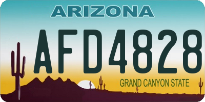 AZ license plate AFD4828