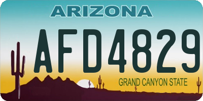 AZ license plate AFD4829