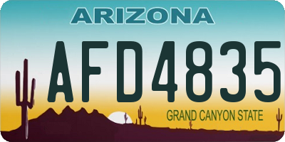 AZ license plate AFD4835