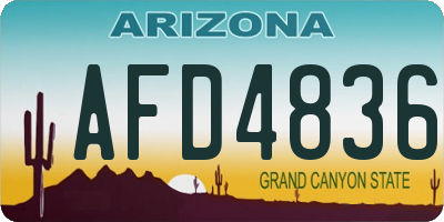 AZ license plate AFD4836