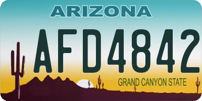 AZ license plate AFD4842