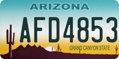 AZ license plate AFD4853