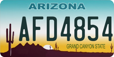 AZ license plate AFD4854