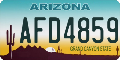 AZ license plate AFD4859