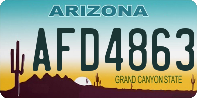 AZ license plate AFD4863