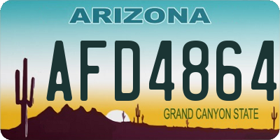 AZ license plate AFD4864