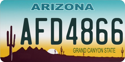 AZ license plate AFD4866