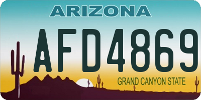 AZ license plate AFD4869