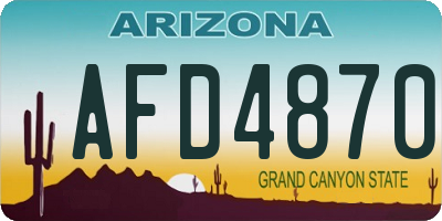 AZ license plate AFD4870