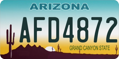 AZ license plate AFD4872