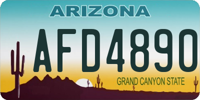 AZ license plate AFD4890