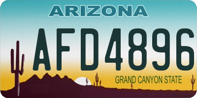 AZ license plate AFD4896