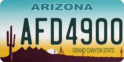 AZ license plate AFD4900