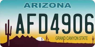 AZ license plate AFD4906