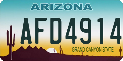 AZ license plate AFD4914